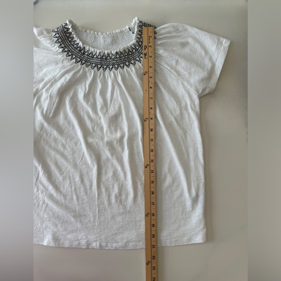J. Crew White Blouse with Black Embroidery - Picture 5 of 5